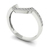 0.25 ct Brilliant Round Cut Clear Simulated Diamond Stone White Gold Stackable Band