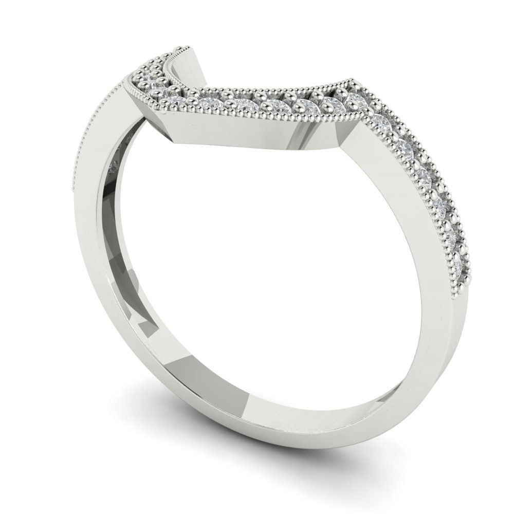0.1875 cttw Moissanite Round Cut White Gold Eternity Wedding Band