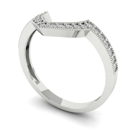 0.1875 cttw Moissanite Round Cut White Gold Eternity Wedding Band