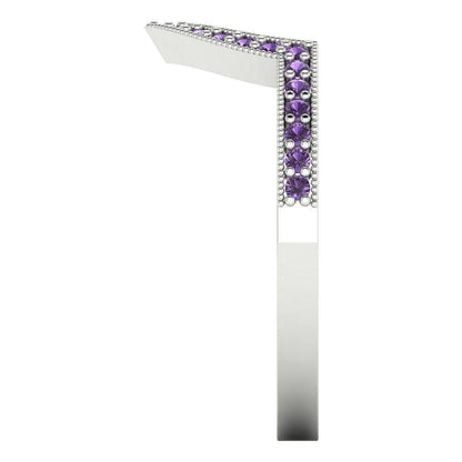 0.1875 cttw Simulated Alexandrite Round Cut White Gold Eternity Wedding Band