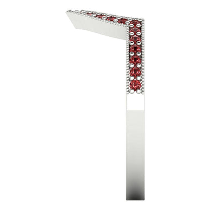 0.1875 cttw Natural Garnet Round Cut White Gold Eternity Wedding Band
