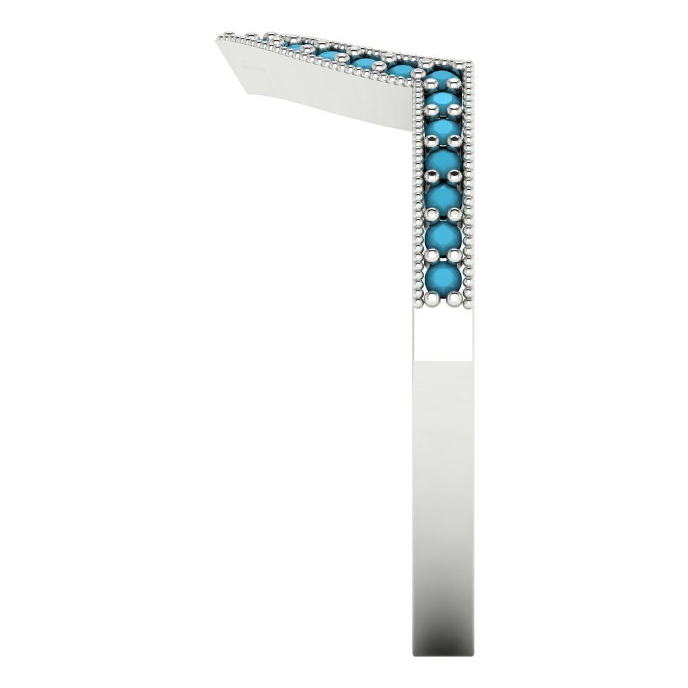 0.1875 cttw Simulated Turquoise Round Cut White Gold Eternity Wedding Band
