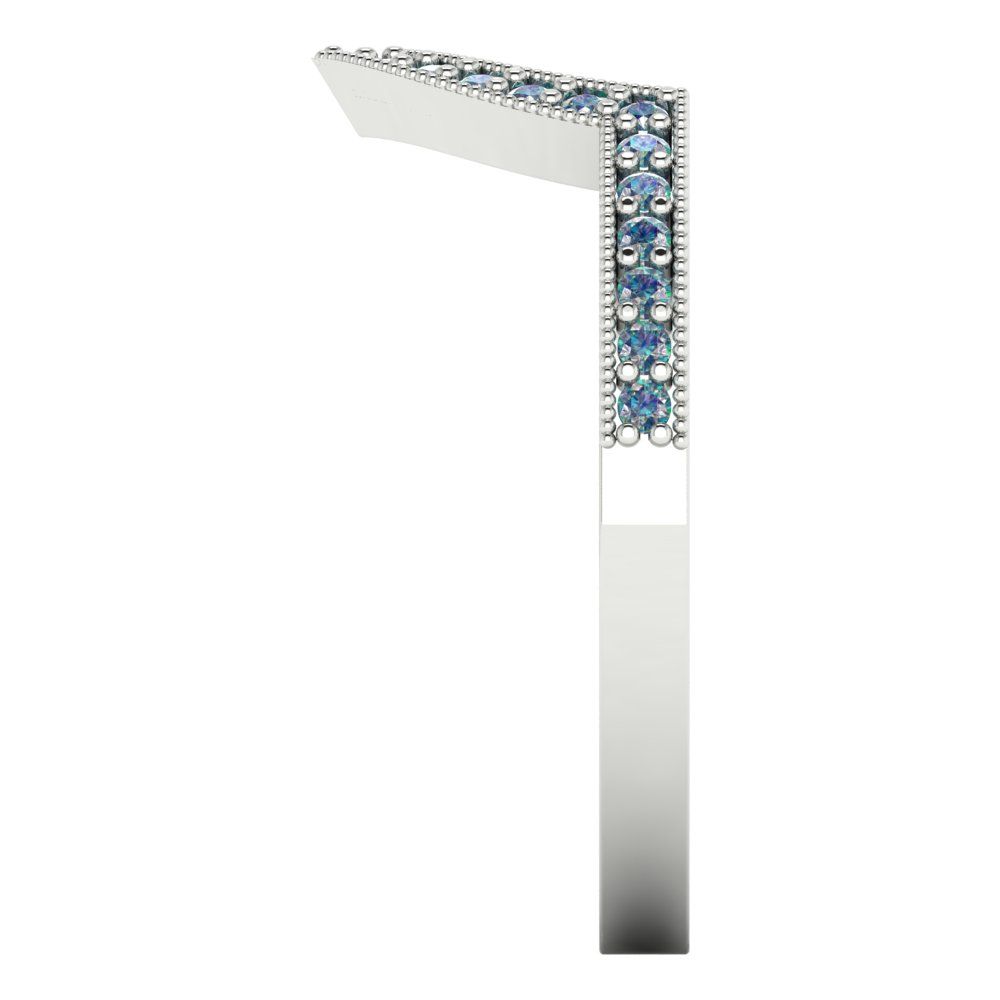 0.1875 cttw Blue Moissanite Round Cut White Gold Eternity Wedding Band