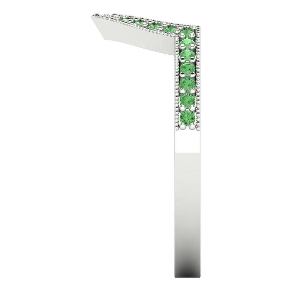 0.1875 cttw Simulated Green Diamond Round Cut White Gold Eternity Wedding Band
