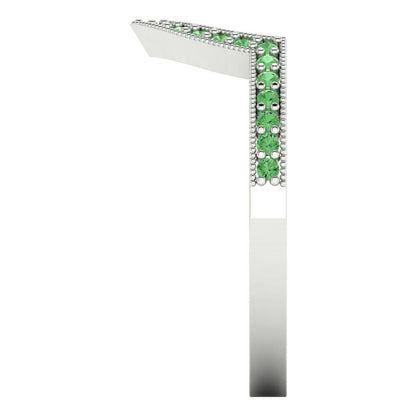 0.1875 cttw Simulated Green Diamond Round Cut White Gold Eternity Wedding Band