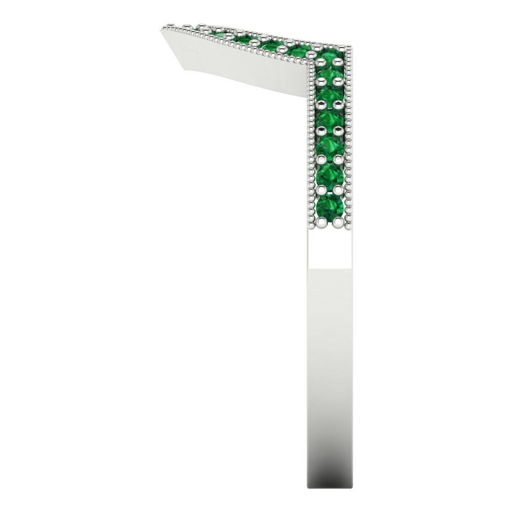 0.1875 cttw Simulated Emerald Round Cut White Gold Eternity Wedding Band