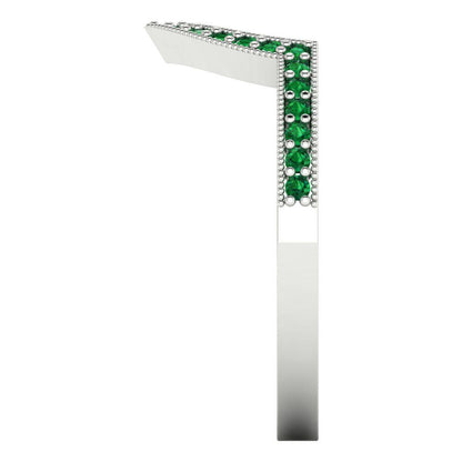 0.1875 cttw Simulated Emerald Round Cut White Gold Eternity Wedding Band
