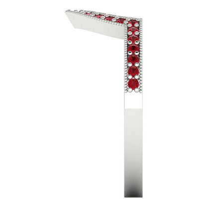0.1875 cttw Simulated Ruby Round Cut White Gold Eternity Wedding Band