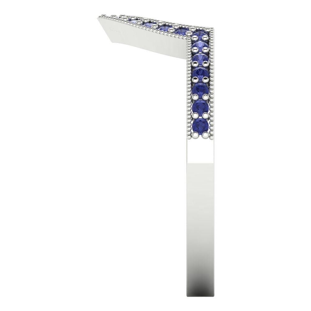 0.1875 cttw Simulated Tanzanite Round Cut White Gold Eternity Wedding Band