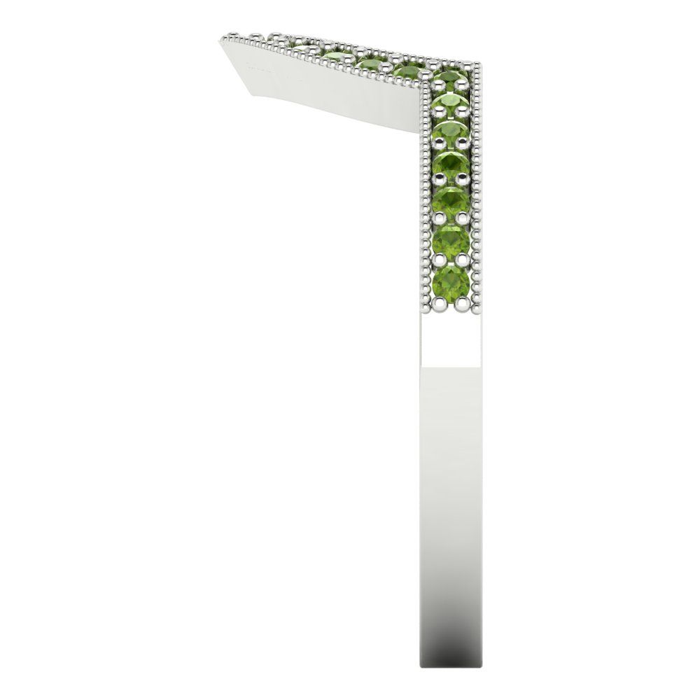 0.1875 cttw Natural Peridot Round Cut White Gold Eternity Wedding Band