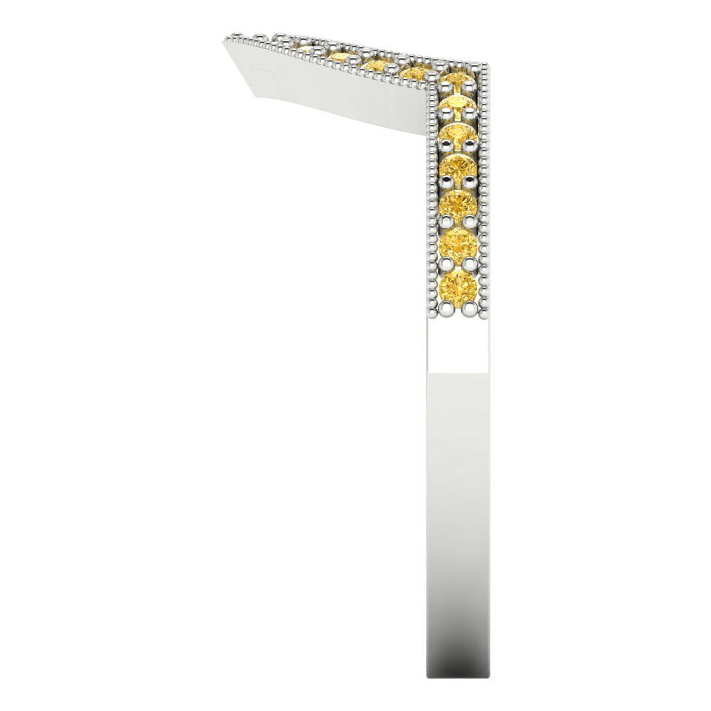 0.1875 cttw Simulated Yellow Diamond Round Cut White Gold Eternity Wedding Band