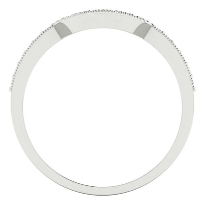 0.1875 cttw Simulated Champagne Diamond Round Cut White Gold Eternity Wedding Band