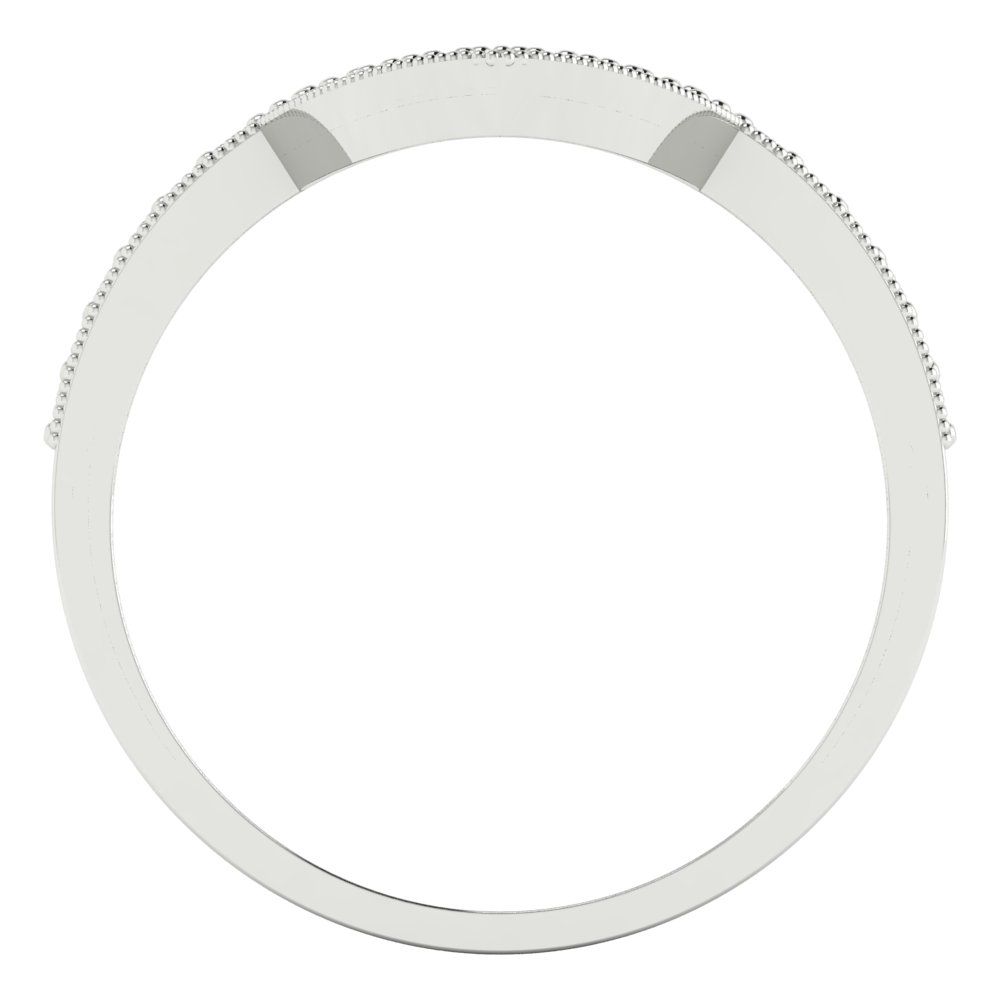 0.1875 cttw Simulated Blue Sapphire Round Cut White Gold Eternity Wedding Band