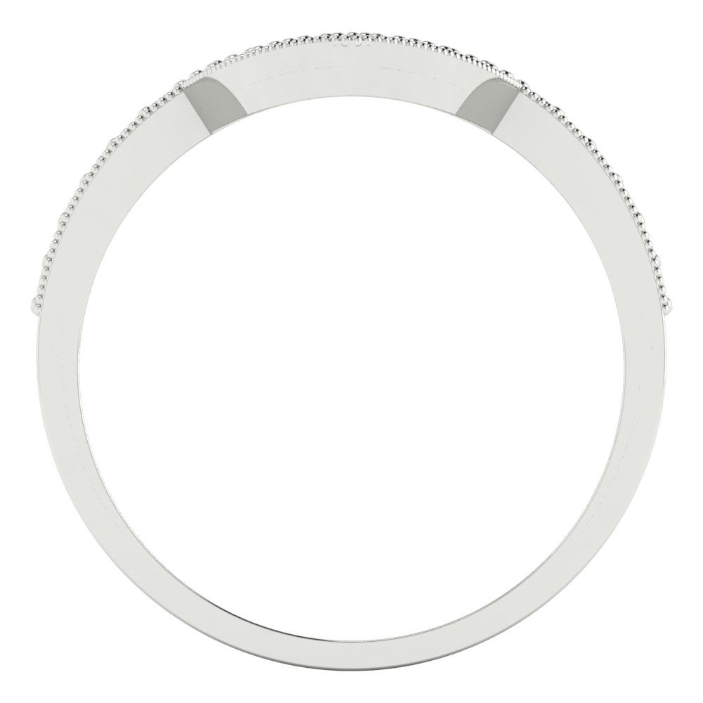 0.1875 cttw Simulated Emerald Round Cut White Gold Eternity Wedding Band