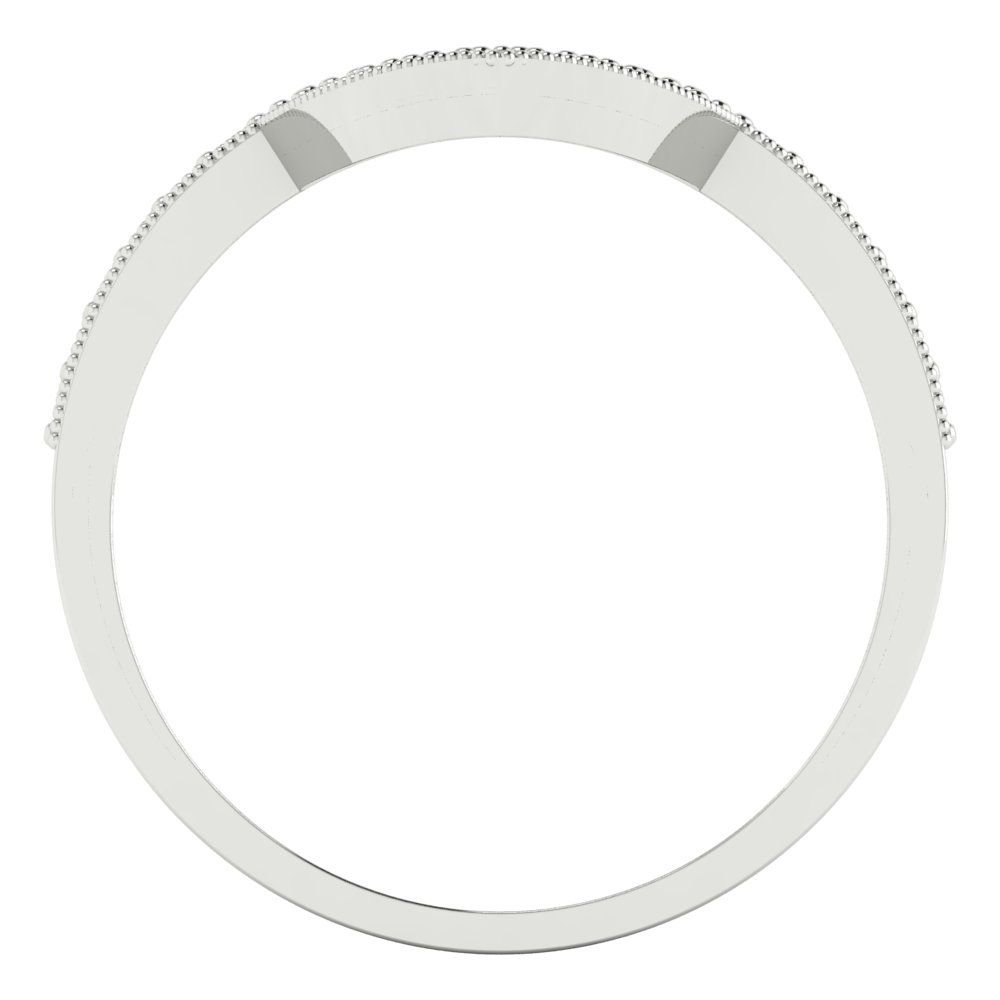 0.1875 cttw Natural Morganite Round Cut White Gold Eternity Wedding Band