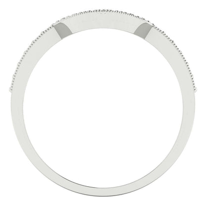 0.1875 cttw Natural Morganite Round Cut White Gold Eternity Wedding Band