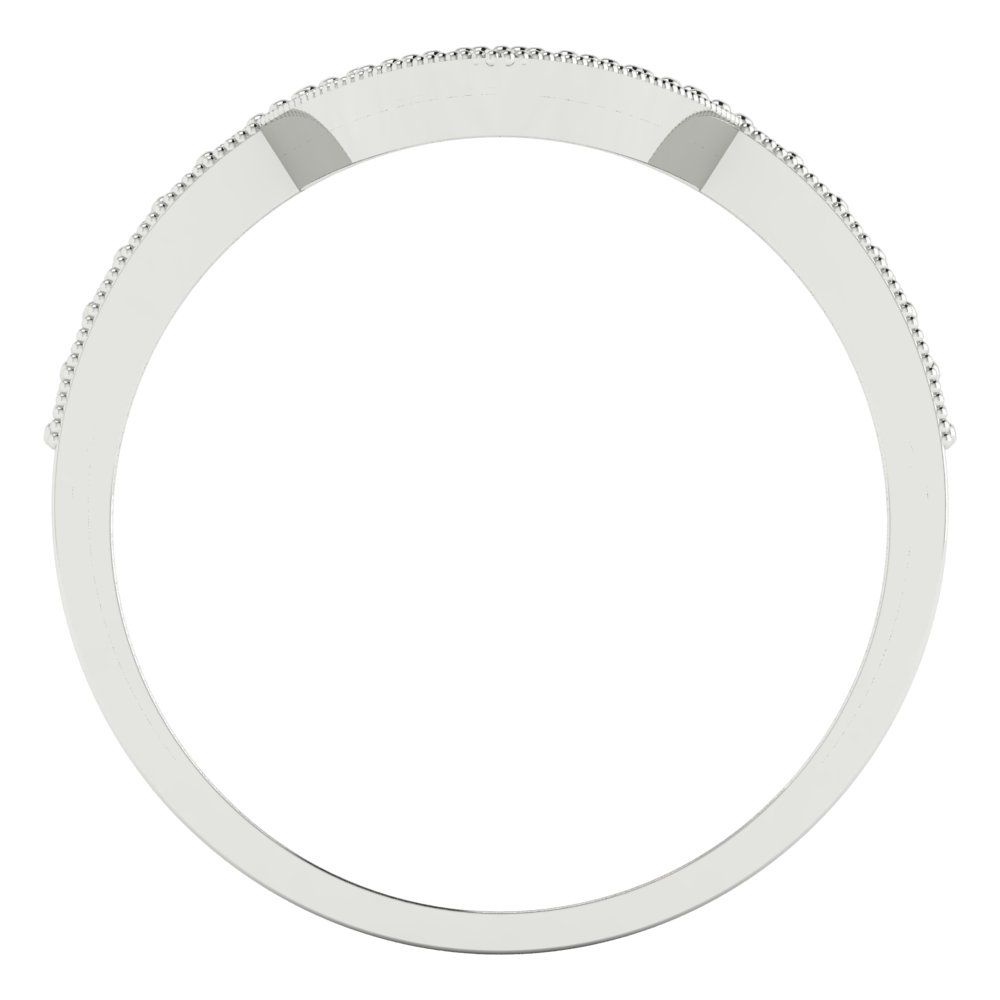 0.1875 cttw Simulated Red Diamond Round Cut White Gold Eternity Wedding Band