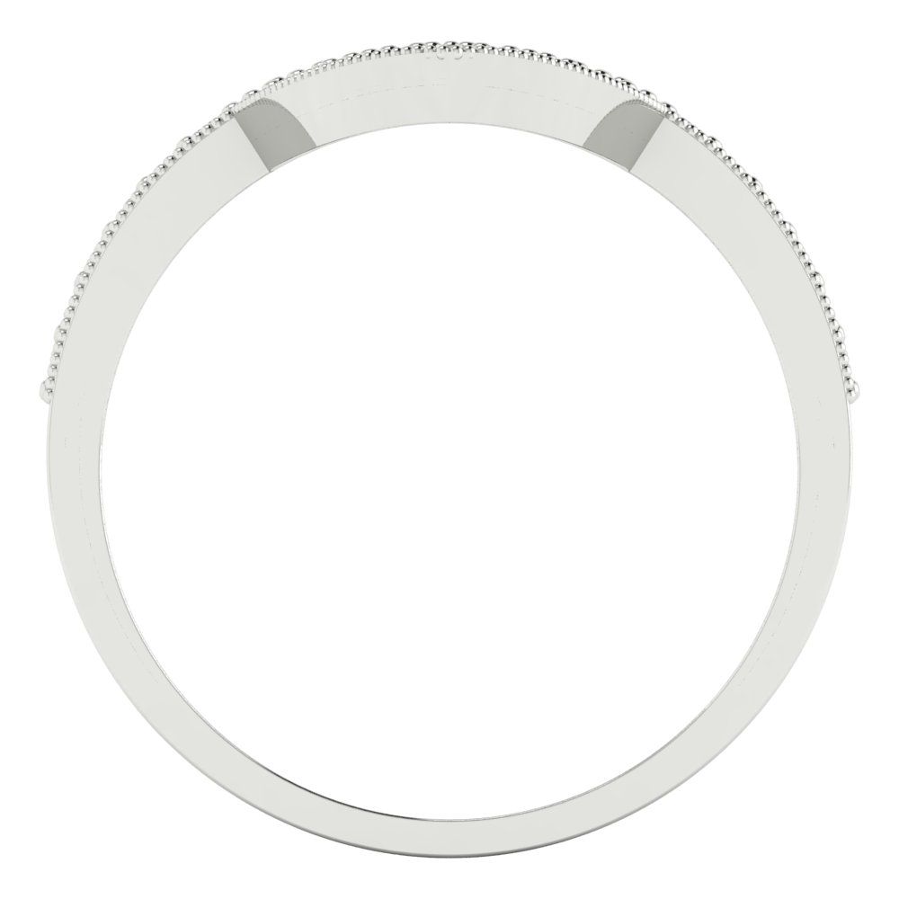 0.1875 cttw Natural Aquamarine Round Cut White Gold Eternity Wedding Band
