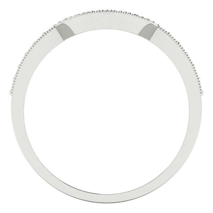 0.1875 cttw Natural Aquamarine Round Cut White Gold Eternity Wedding Band