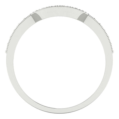 0.1875 cttw Moissanite Round Cut White Gold Eternity Wedding Band