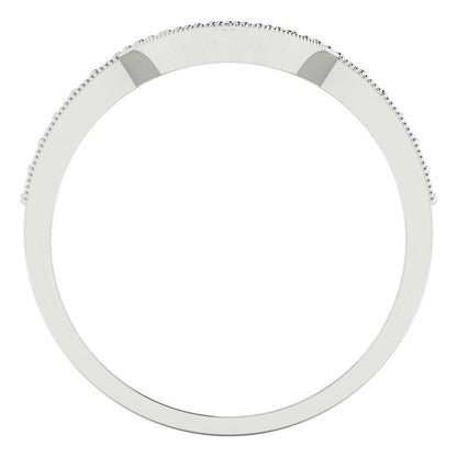 0.1875 cttw Simulated Green Diamond Round Cut White Gold Eternity Wedding Band