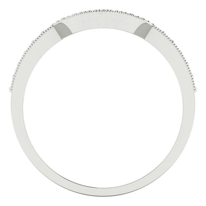 0.1875 cttw Natural Onyx Round Cut White Gold Eternity Wedding Band