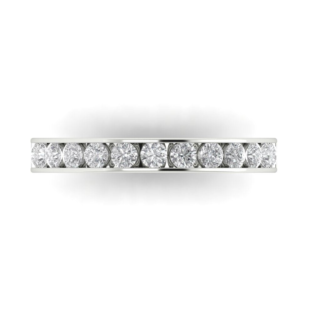 0.39 cttw Moissanite Round Cut White Gold Eternity Wedding Band