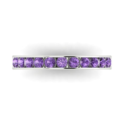 0.39 cttw Simulated Alexandrite Round Cut White Gold Eternity Wedding Band