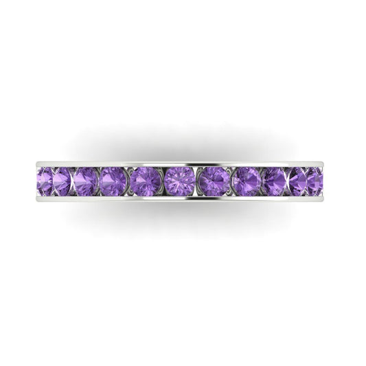 0.39 cttw Simulated Alexandrite Round Cut White Gold Eternity Wedding Band