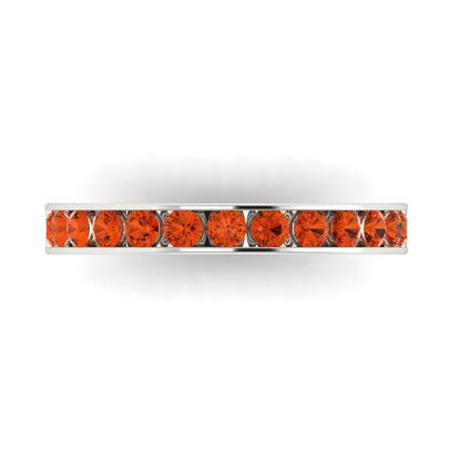 0.39 cttw Simulated Red Diamond Round Cut White Gold Eternity Wedding Band