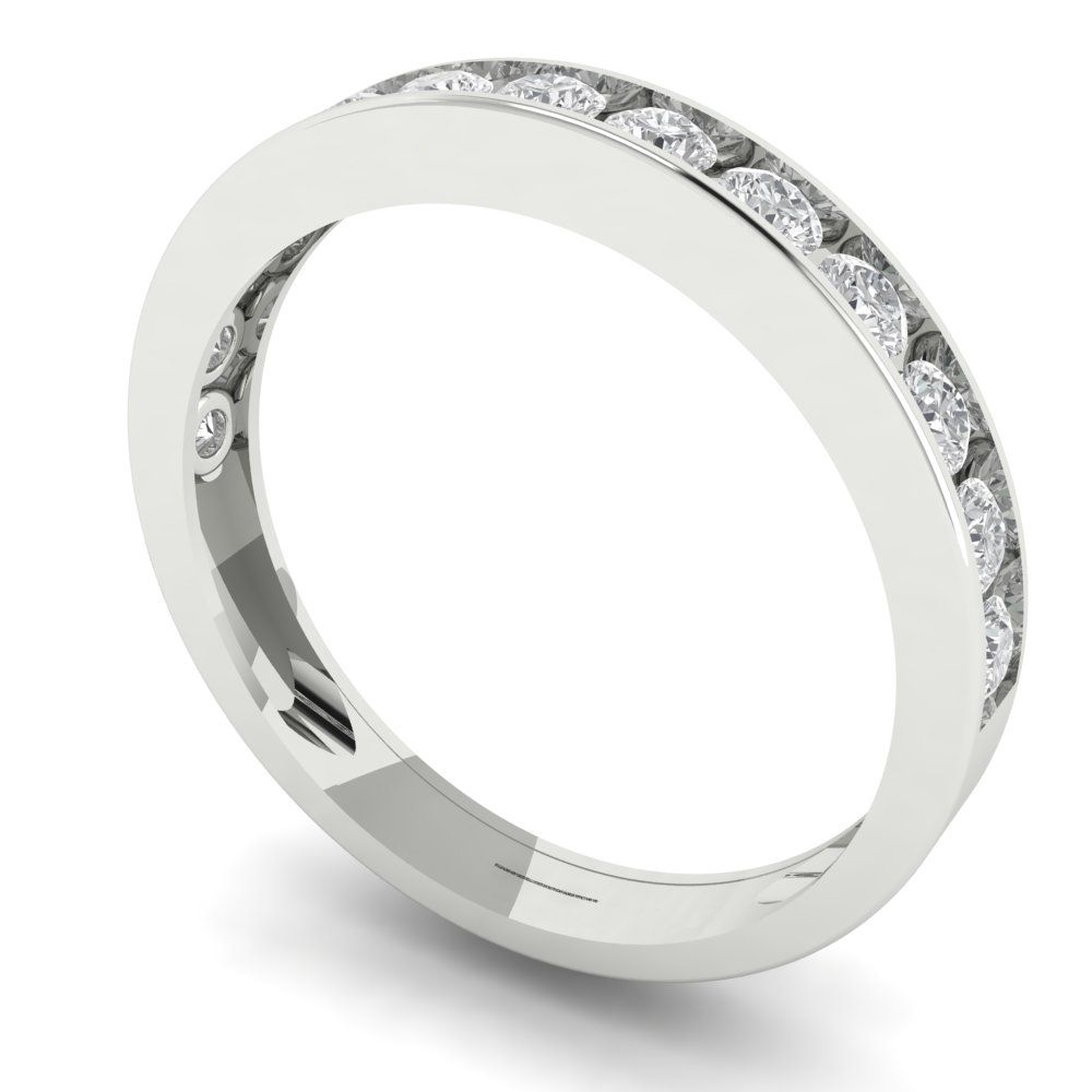 0.39 cttw Moissanite Round Cut White Gold Eternity Wedding Band