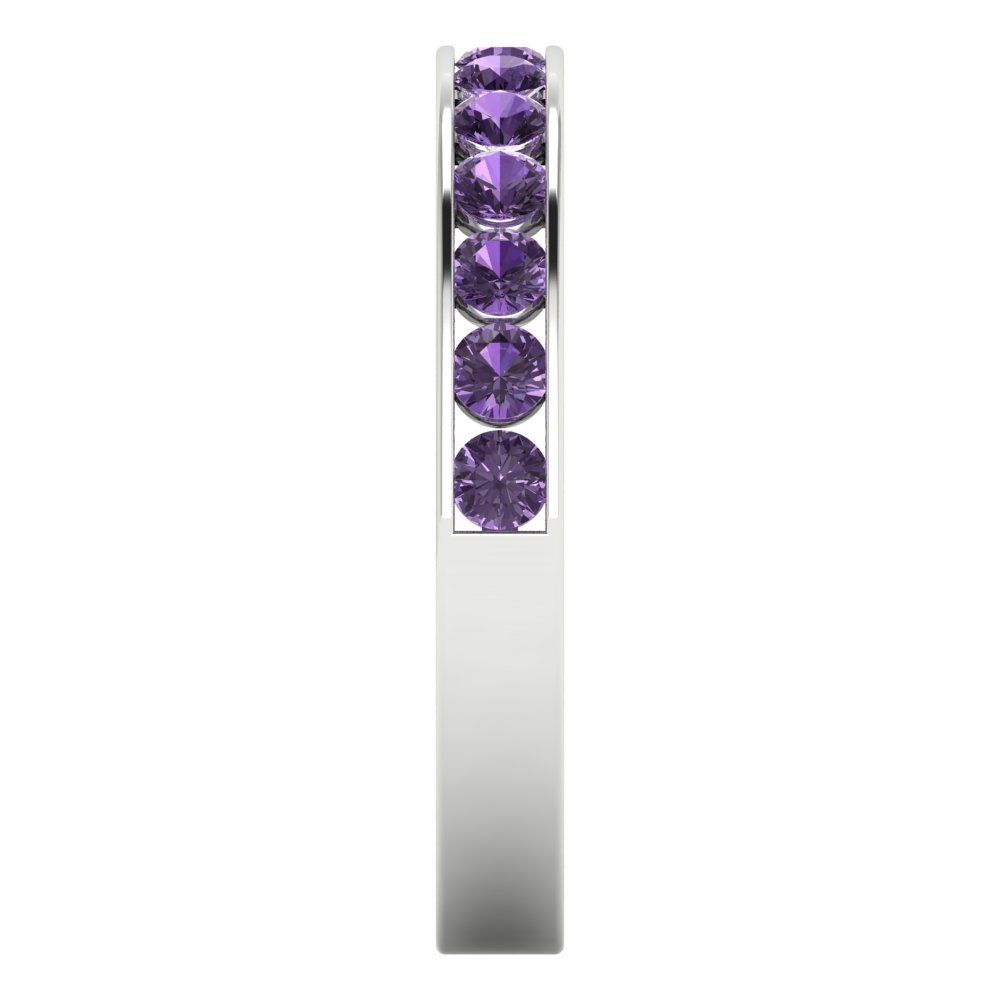 0.39 cttw Simulated Alexandrite Round Cut White Gold Eternity Wedding Band