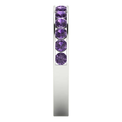 0.39 cttw Simulated Alexandrite Round Cut White Gold Eternity Wedding Band