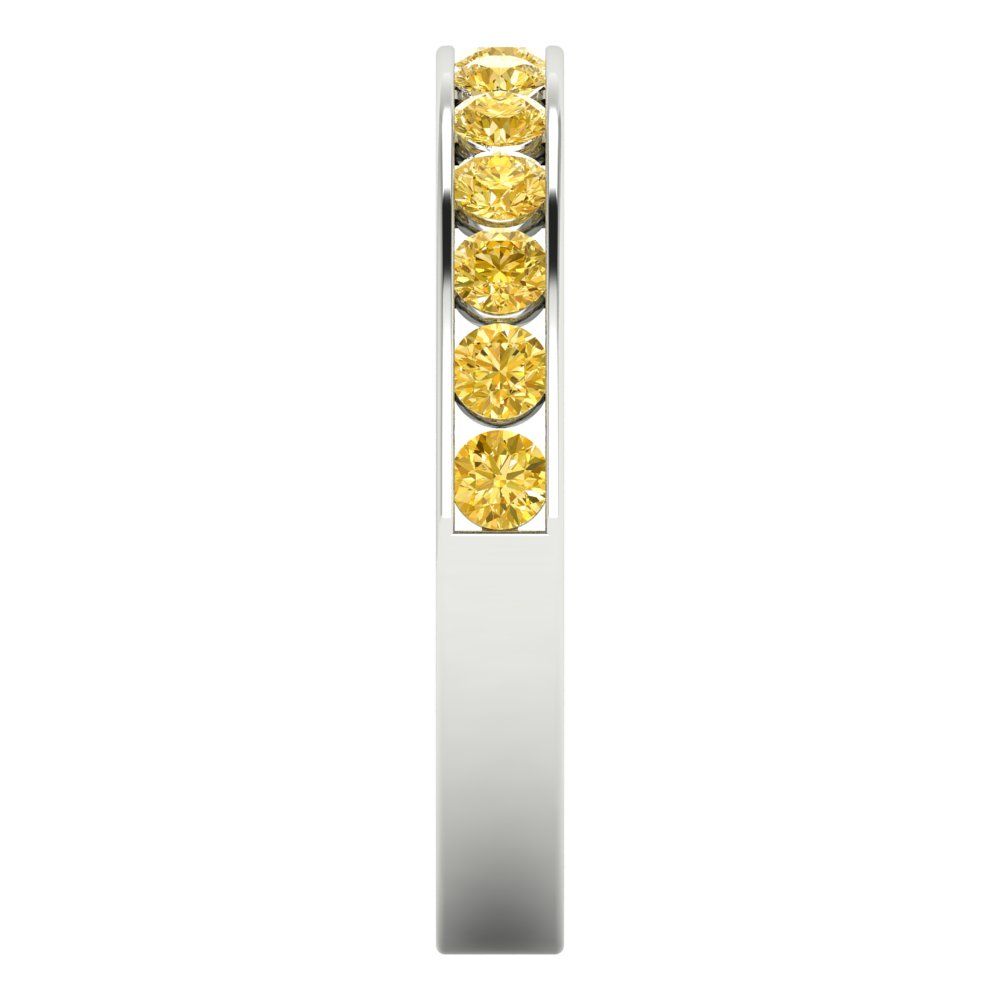 0.39 cttw Simulated Yellow Diamond Round Cut White Gold Eternity Wedding Band