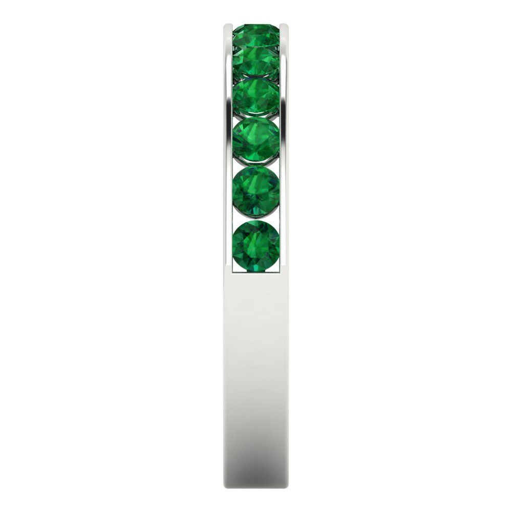 0.39 cttw Simulated Emerald Round Cut White Gold Eternity Wedding Band