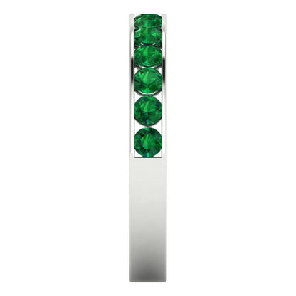 0.39 cttw Simulated Emerald Round Cut White Gold Eternity Wedding Band