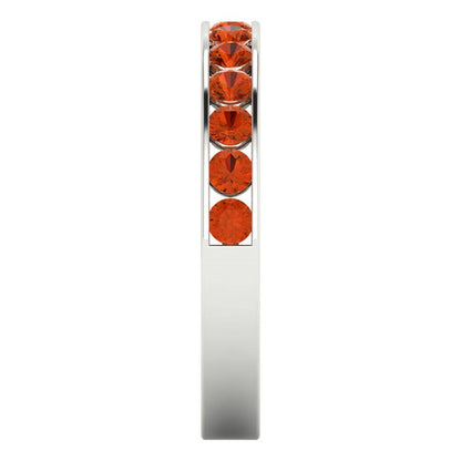 0.39 cttw Simulated Red Diamond Round Cut White Gold Eternity Wedding Band