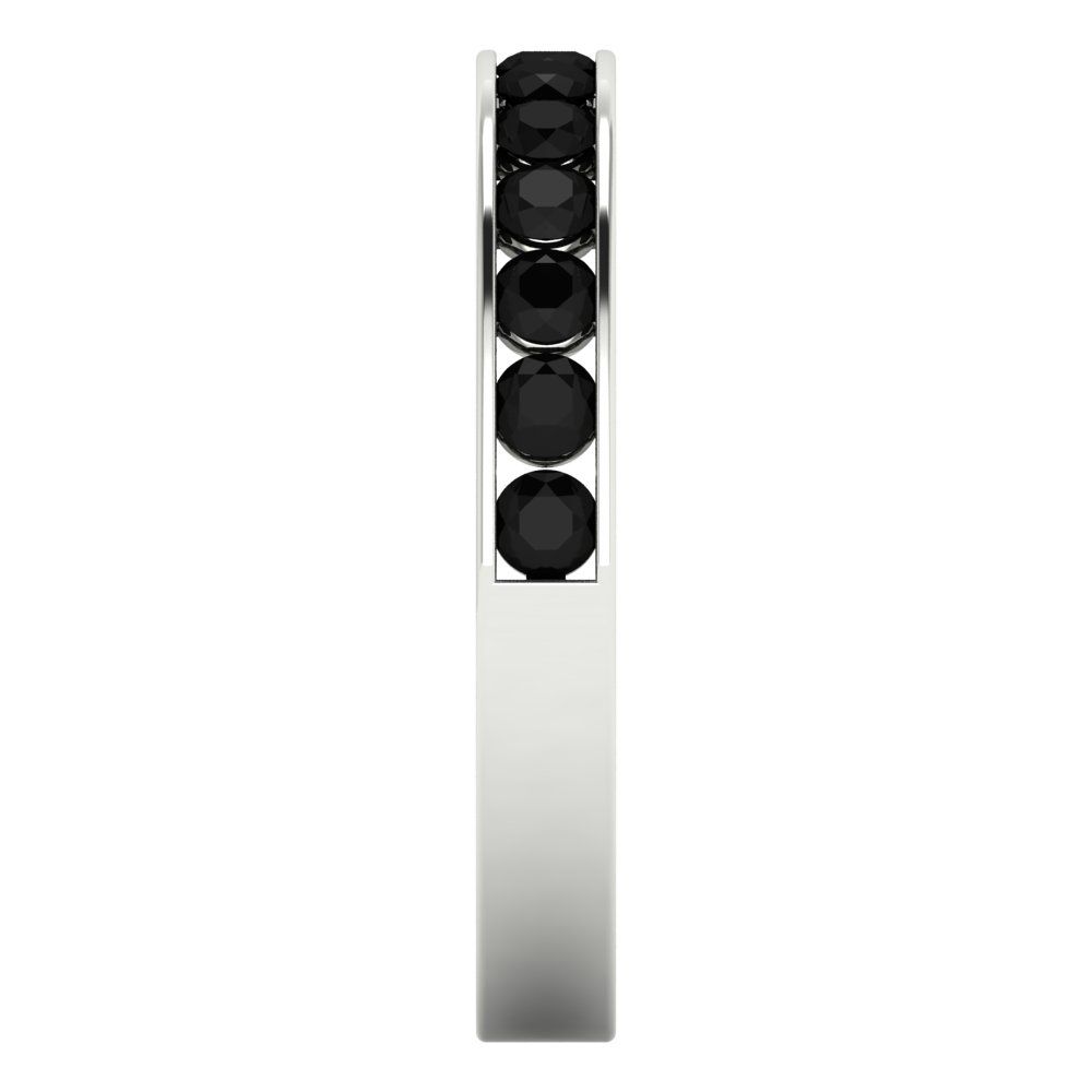 0.39 cttw Natural Onyx Round Cut White Gold Eternity Wedding Band