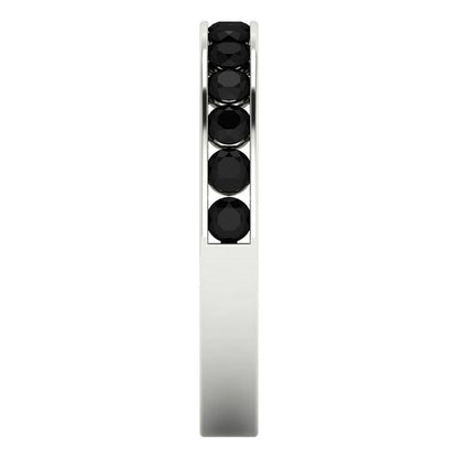 0.39 cttw Natural Onyx Round Cut White Gold Eternity Wedding Band