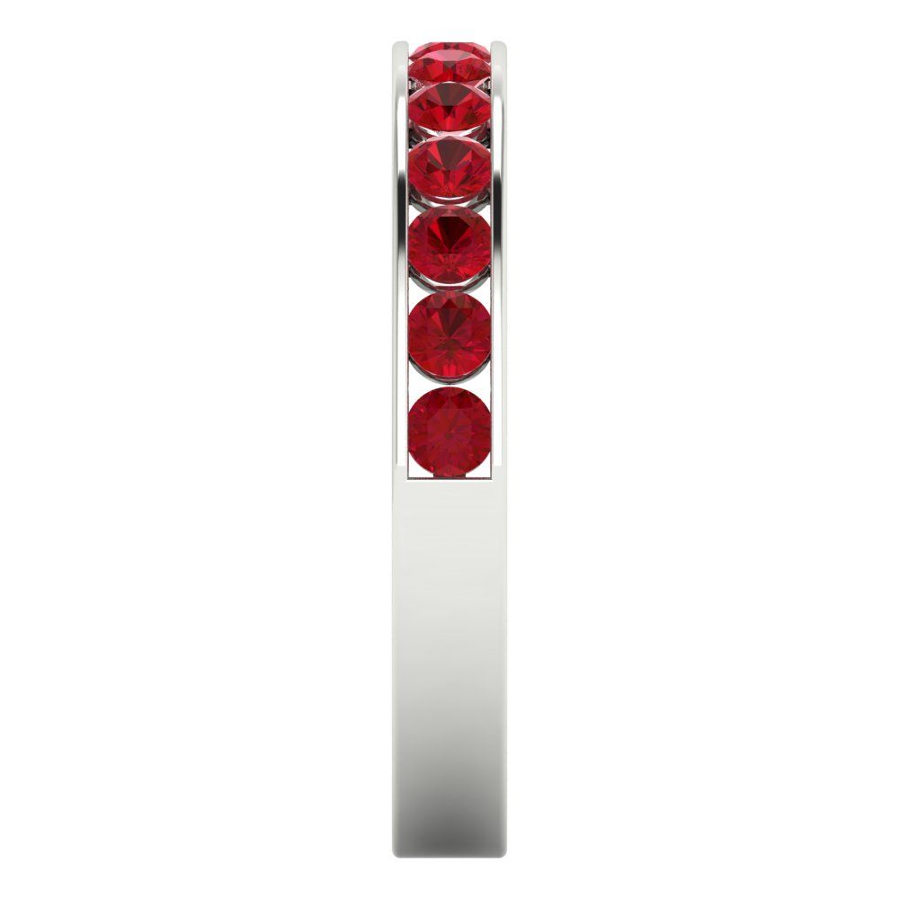 0.39 cttw Simulated Ruby Round Cut White Gold Eternity Wedding Band