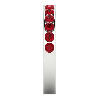 0.39 cttw Simulated Ruby Round Cut White Gold Eternity Wedding Band