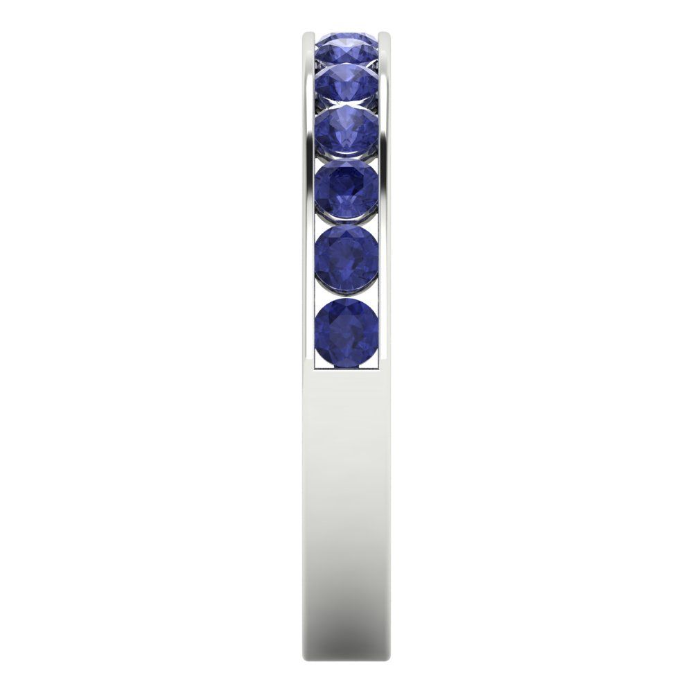 0.39 cttw Simulated Tanzanite Round Cut White Gold Eternity Wedding Band