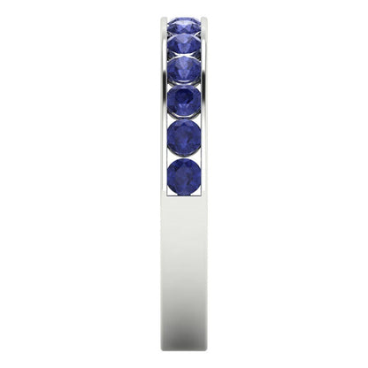 0.39 cttw Simulated Tanzanite Round Cut White Gold Eternity Wedding Band