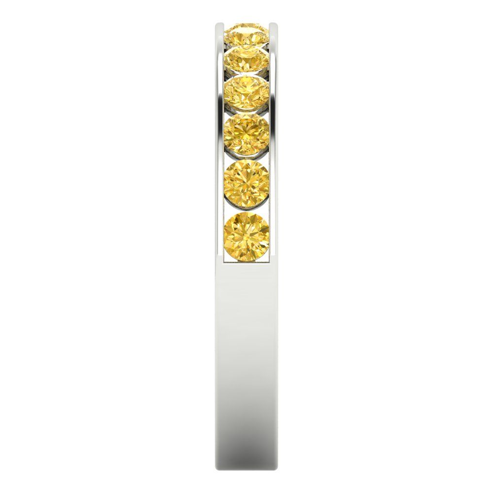 0.39 cttw Natural Citrine Round Cut White Gold Eternity Wedding Band