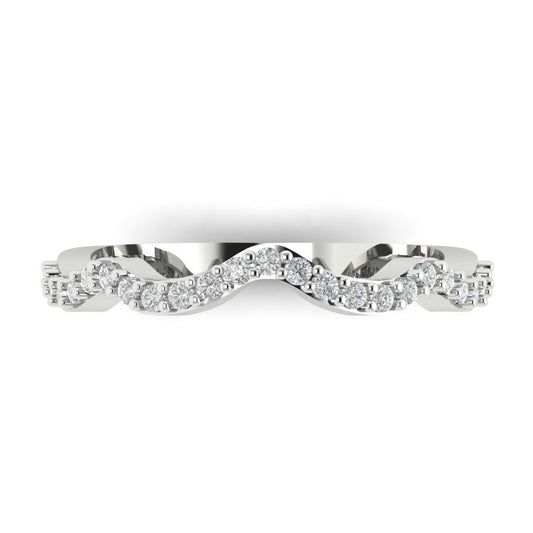 0.23 cttw Simulated Diamond Round Cut White Gold Eternity Wedding Band