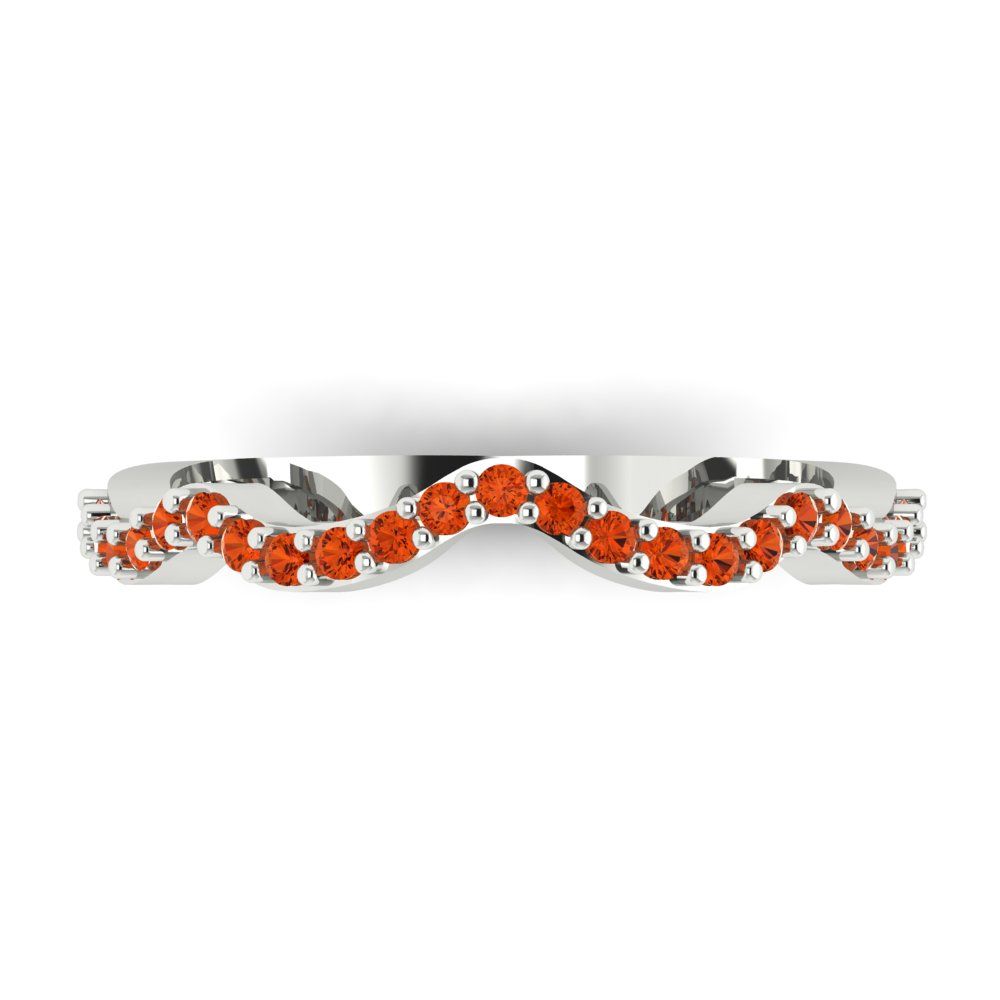 0.23 cttw Simulated Red Diamond Round Cut White Gold Eternity Wedding Band