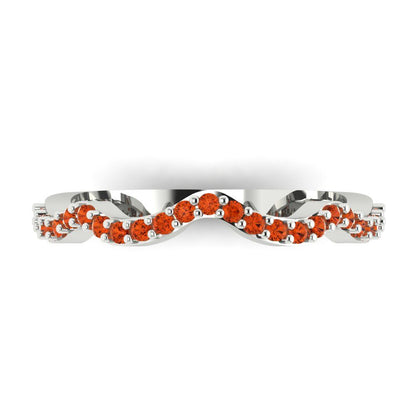0.23 cttw Simulated Red Diamond Round Cut White Gold Eternity Wedding Band