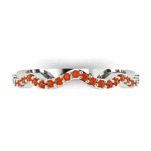 0.23 cttw Simulated Red Diamond Round Cut White Gold Eternity Wedding Band