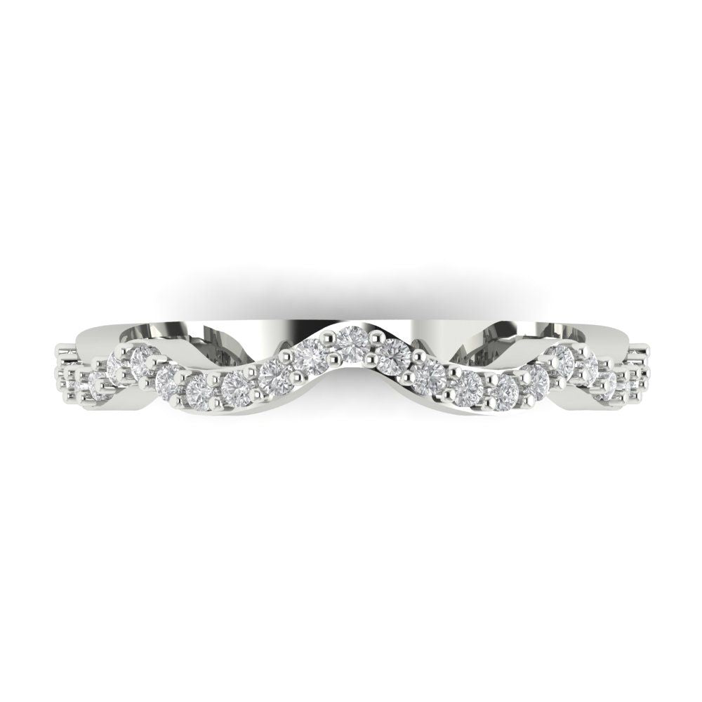 0.23 cttw Moissanite Round Cut White Gold Eternity Wedding Band