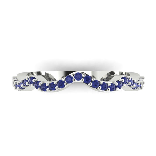 0.23 cttw Simulated Tanzanite Round Cut White Gold Eternity Wedding Band